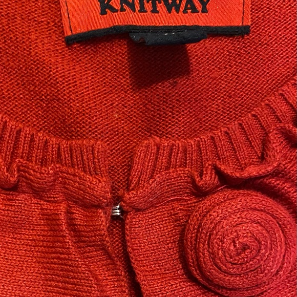 Red Ruffled Cardigan - Picture 2 of 2